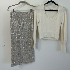 Sequin midi sweater set